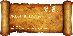 Nebel Balázs névjegykártya
